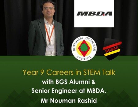 Year 9 Careers in STEM Talk with BGS Alumni & Senior Engineer, Mr Nouman Rashid